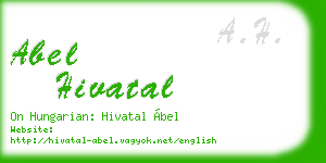 abel hivatal business card
